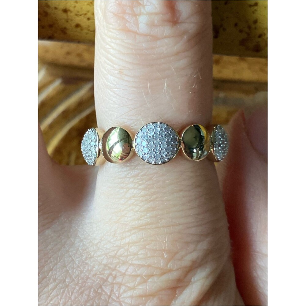 Natural White Diamond Sterling Silver Ring Size 8